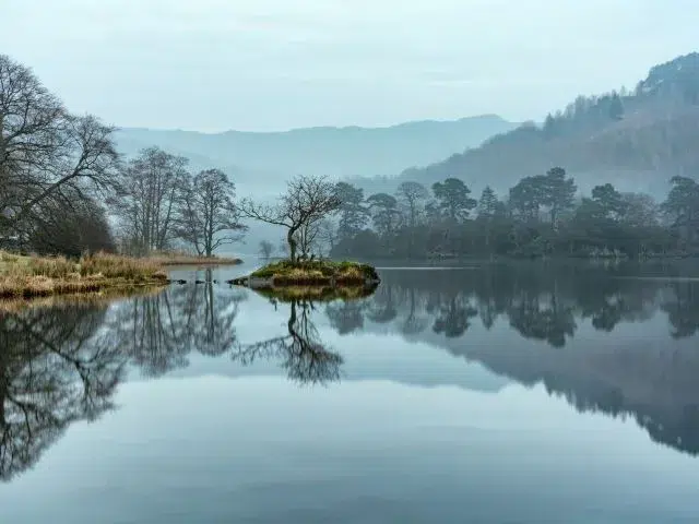 Rydal Water with reflections on a Spring morning
